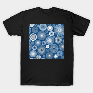 white circles on classic blue T-Shirt